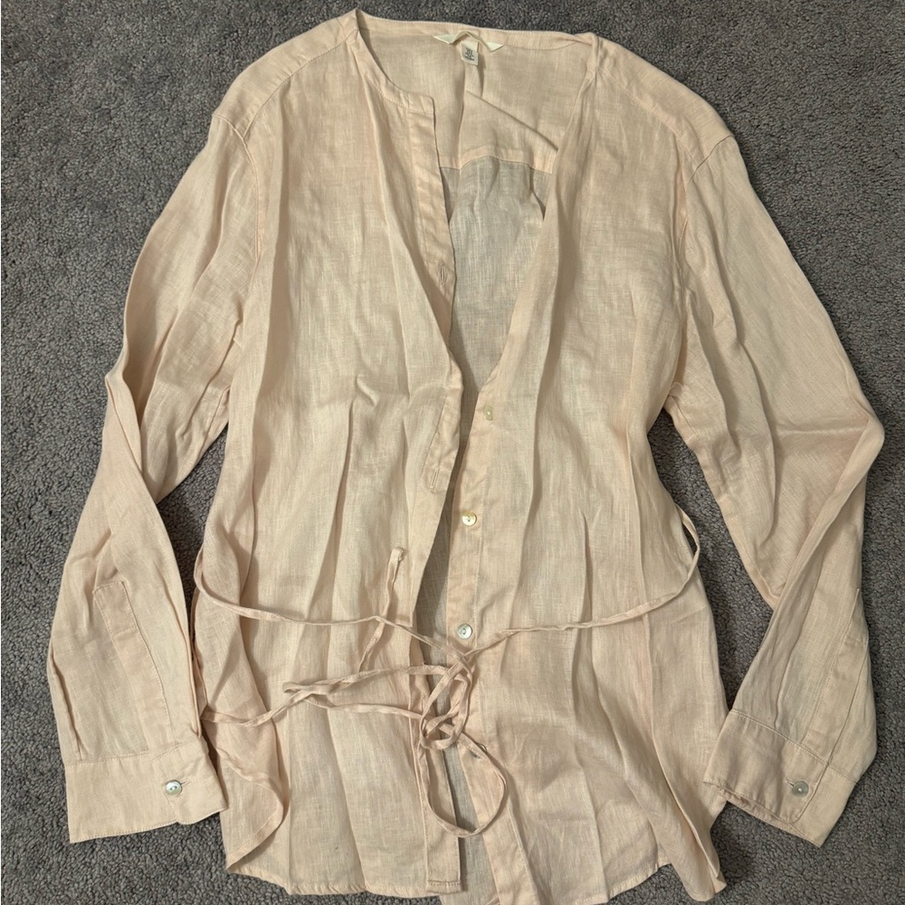 Maternity Light Pink H&M Button-Up Blouse